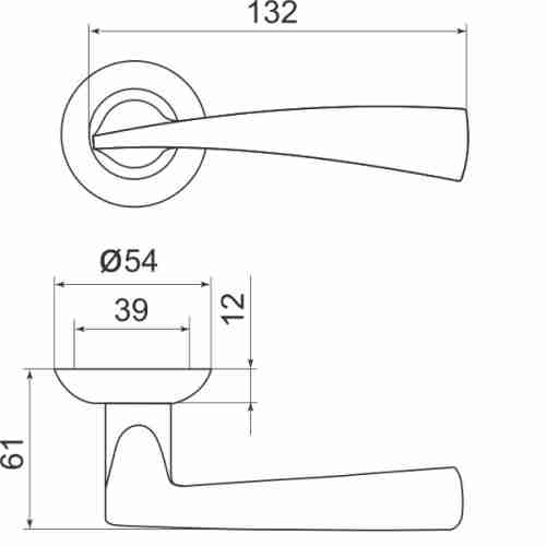 Комплект на 2 двери - Ручка дверная межкомнатная Armadillo R.LD54.Columba (Columba LD80) CP-8 хром